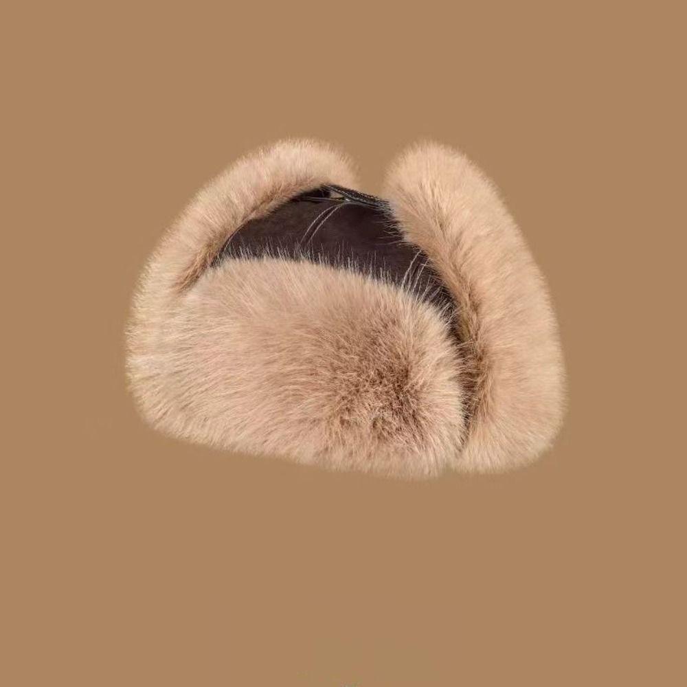 Beanie Caps Winter Pilot Hat Windproof Plush Hat Simple Cycling Lei Feng Hat  Biking