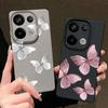 Мягкий чехол с однотонным рисунком бабочки из кожи и текстурой для Xiaomi 13T Pro Redmi X6 M6 Pro Note 14 Pro 13 12 11, матовый тонкий противоударный чехол для телефона из ТПУ