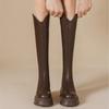 AJGS Slim Woman High Boots Модные женские сапоги до колена на высоком каблуке 2024 Женская обувь Зимние мягкие кожаные длинные сапоги