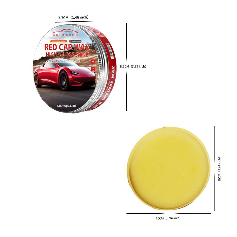 100g Red Car Wax for Car Paint Care, Waterproof Wax, Renovation Polishing Protection, Hydrophobic Coating, With Waxing Sponge!