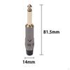 6.35mm Plug Audio Connector Gold Zinc Alloy Shell for Speaker