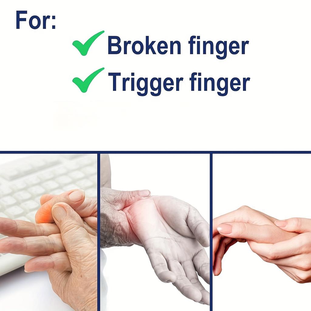 4pcs Upgraded Trigger Finger Splint,Trigger Finger Brace Support with 3 Adjustable Fixing Belt,Finger Straightener for Middle Ring Index Pinky Thumb