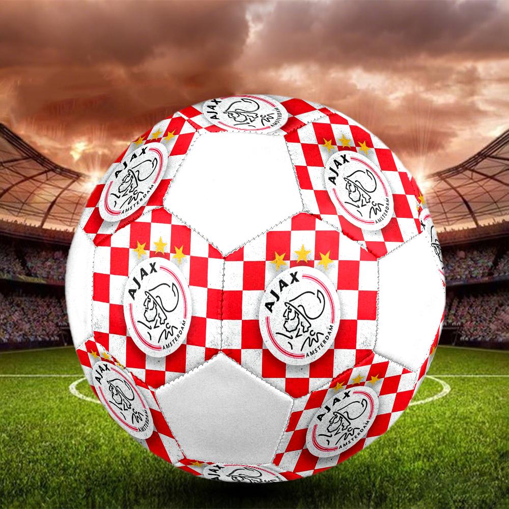 Футбольный мяч AFC Ajax Amsterdam, размер 5, разноцветный, подходит для всех возрастов, сшит машинным швом, материал ПВХ, соревновательного качества, прочный и с высоким отскоком