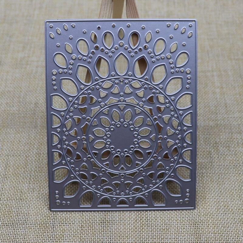 Rectangle Frame Circle Metal Silvery Stencil Embossing Cutting Dies For Diy Scrapbooking Paper Album Cards Making