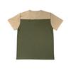 Мужская повседневная свободная футболка-henley с коротким рукавом и цветовыми блоками