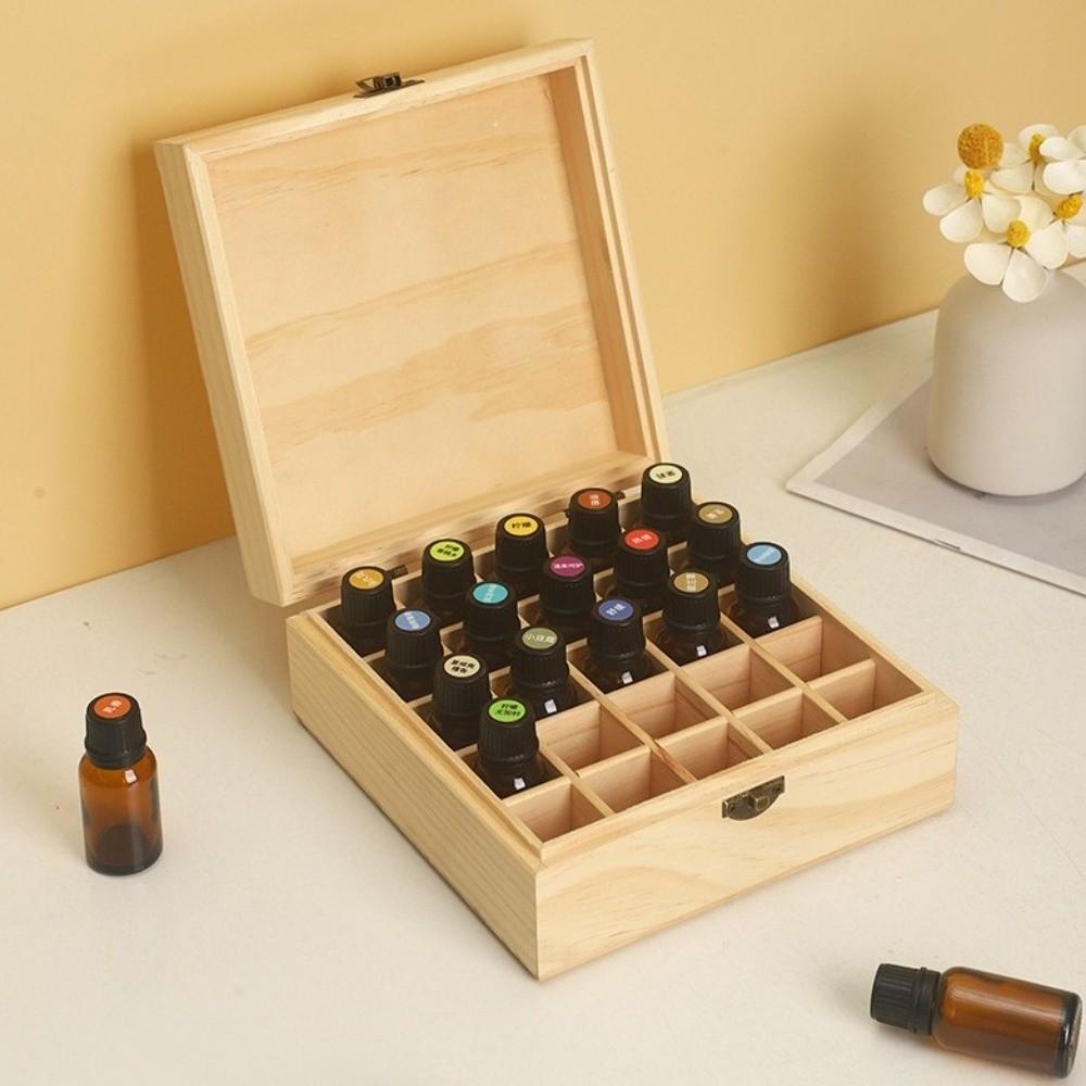 Durable Essential Oil Storage Box Wooden Essential Oil Organizer Aromatherapy Container Travel Use