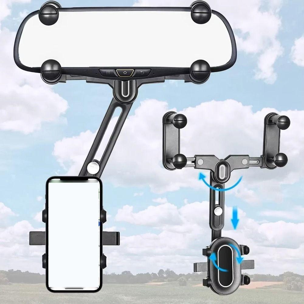 Foldable Rearview Mirror Phone Mount Bracket Adjustable Mobile Cell Support Tools  Adults