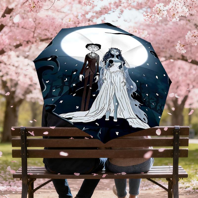 1PC Moonlight Corpse-bride Umbrella-8-Rib Reinforced, Automatic Open, Lightweight & Durable, Cute Fashion Accessory for Outdoor, D2649