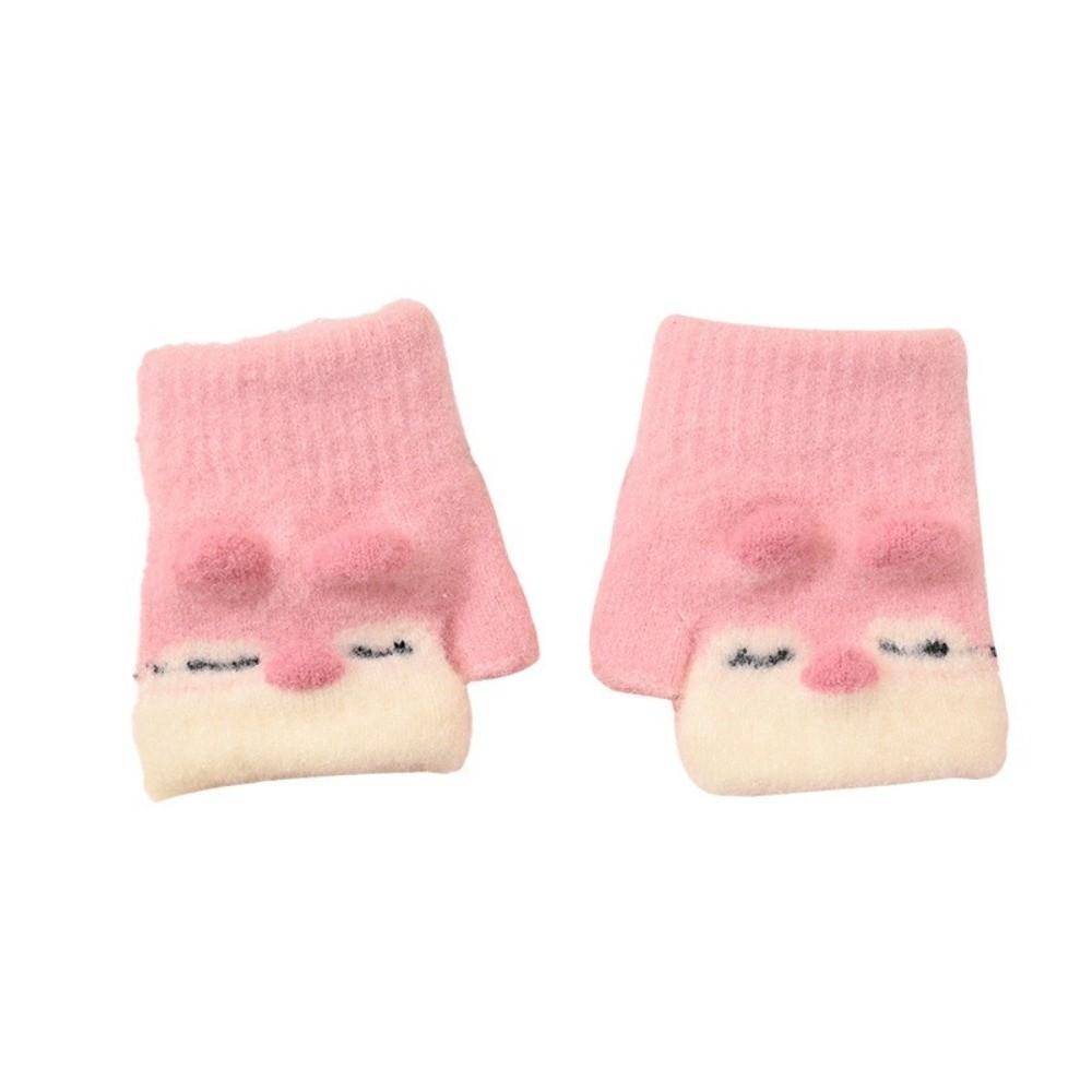 Cute Cartoon Children's Gloves Knitted Warm Gloves New Fingerless Mitten Autumn Winter