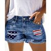Women's Fashion Casual Independence Day Printed Denim Shorts