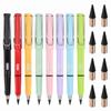 5PCS No Sharpening Inkless Magic Pencil, Infinity Pencil with Eraser, Portable Reusable Erasable Writing Pencil for Home School Office Supplies