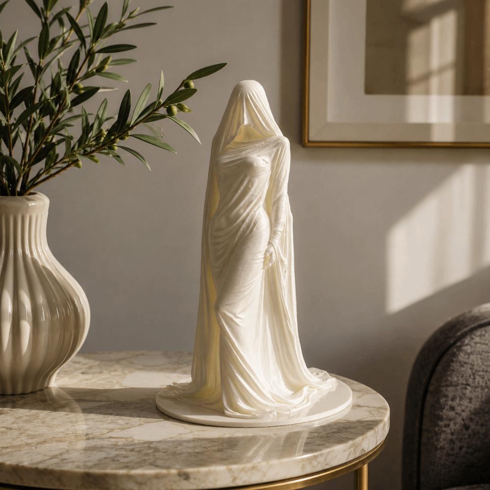 Dark Aesthetic Goddess Sculpture 3D Printed Desktop Ornaments Creative Cloak Woman Statue Office