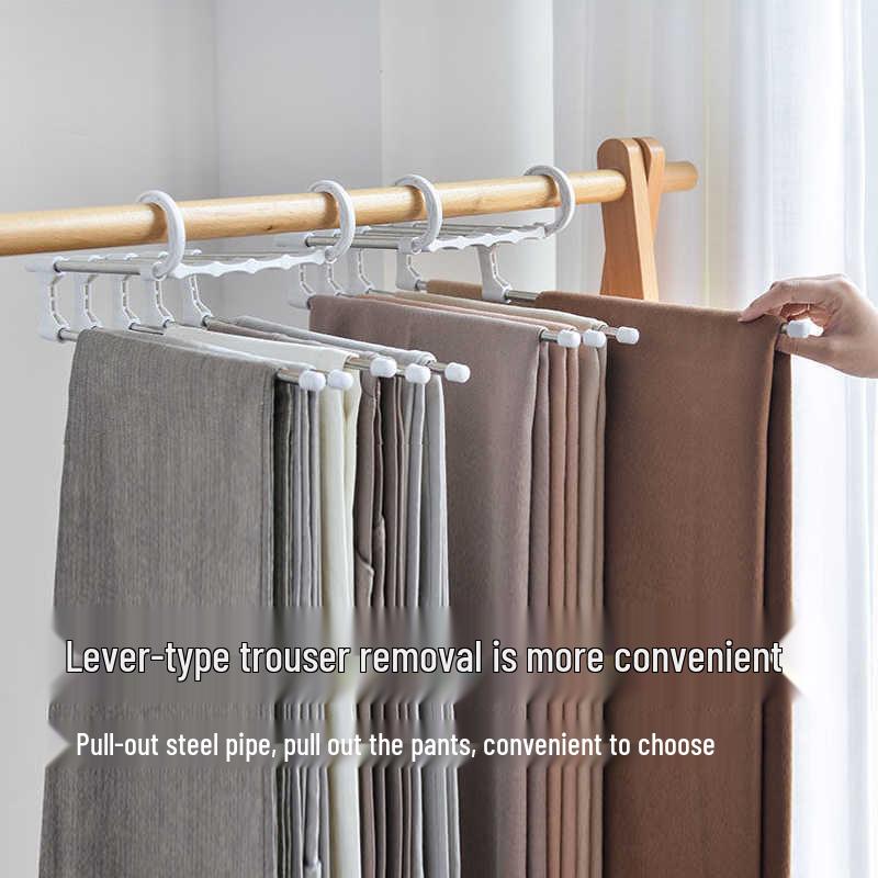 Telescopic Multi-layer Pants Hanger - Folding Magic Clips for Wardrobe Storage