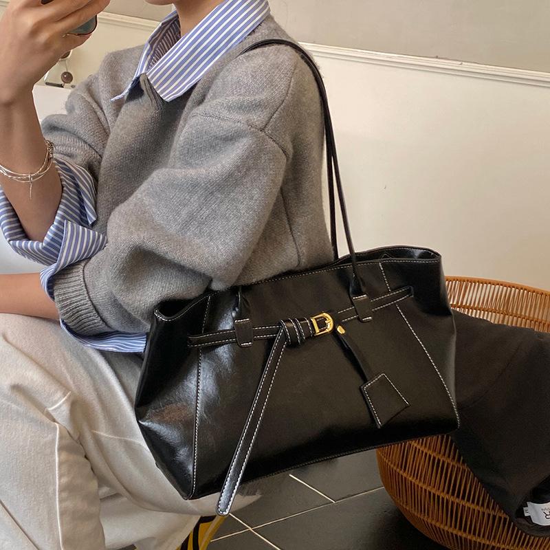 Вместительная ретро сумка подмышку, простая одноплечевая сумка для поездок на работу, сумка-тоут