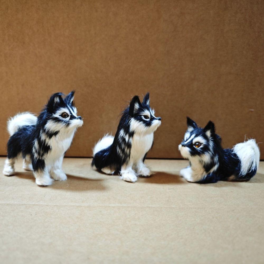 Белый и черный плюшевый волк-собака кукла привлекательные глаза собака мягкая плюшевая кукла домашний декор