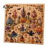 Decorative Faux Pearl Bead Wall Hanging Halloween Art Kit, Witch Ghost Painting DIY Autumn Home Decoration Crafts Spooky Pumpkin Diamond Craft Set for
