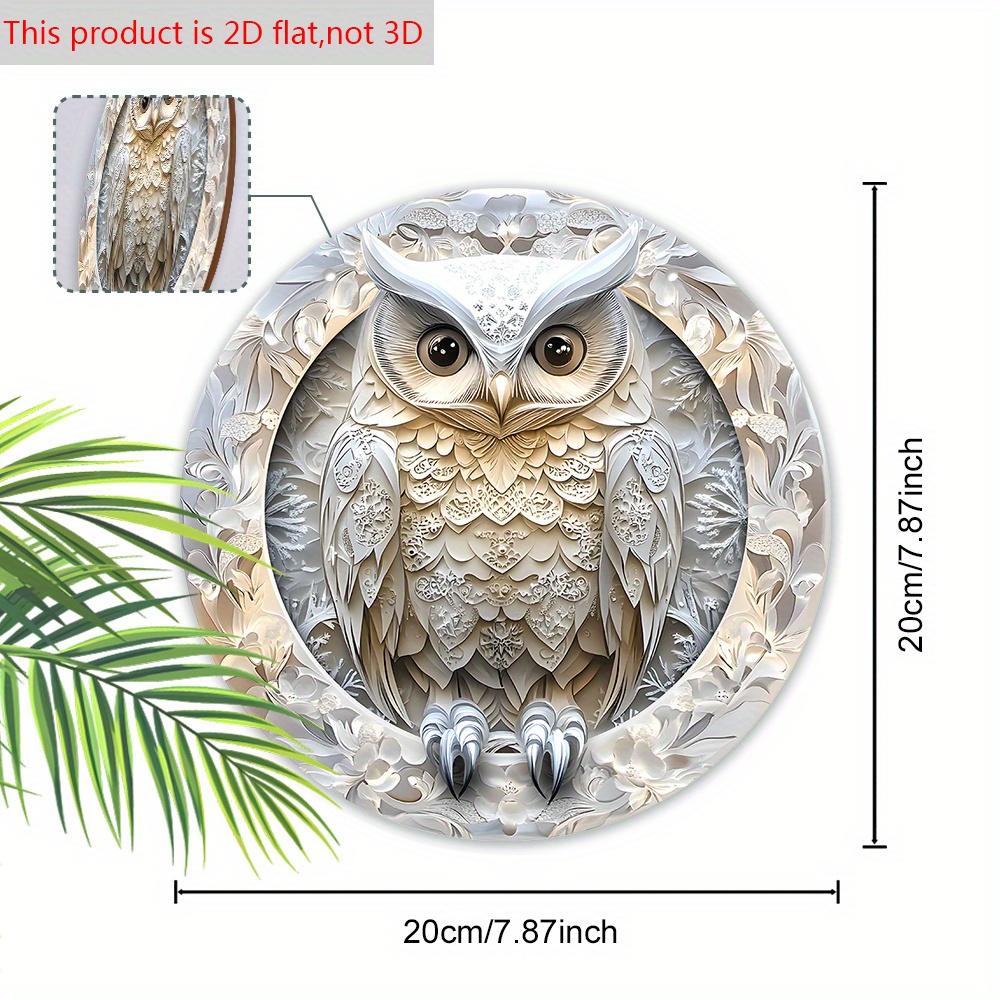Cool Owl Wooden Sign, Funky Owl Round Sign for Front Door Wall Hanging Decor, Ideal Home Hanging Ornament
