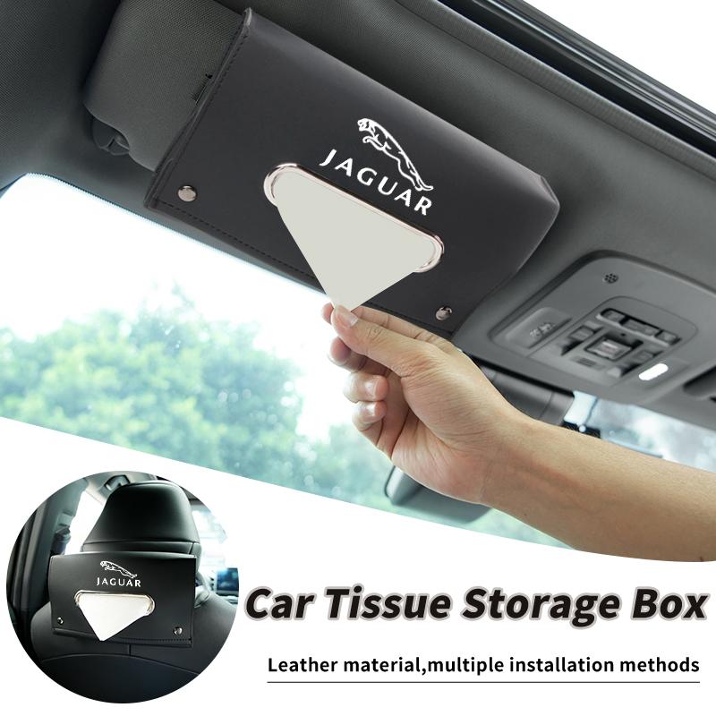 Car Seat Tissue Box Paper Towel Storage Bag Napkin Case Accessories For Jaguar XF XJ XFR XKR S-Type F-Type X-Type F-Pace I-Pace ZZ4