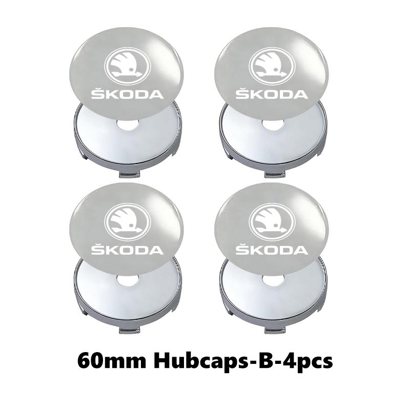 AAAAG1 Car Styling Wheel Center Hub Cap Badge Emblem Sticker Accessories For Skoda Fabia Kamiq Superb Scala Enyaq-iV MK3 VisionS Yeti