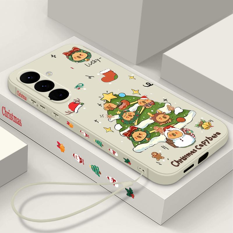 Чехол с рисунком рождественской елки для Samsung Galaxy S25 S24 Ultra S23 S22 Plus S21 FE A15 A16 A17 A26 A35 A36 A54 A55 A56 5G Чехол-шнурок Фунда