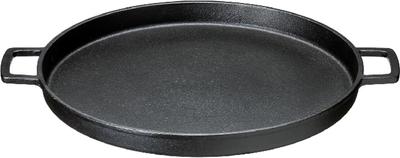 Железная пластина Ishigaki, черная, ширина x глубина 33 x высота 3 см, литая круглая пластина 32 см, совместимая с индукционной плитой Yakisoba Okonomiyaki Yakiniku 40,5