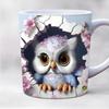 3D cute owl mug 11oz  creative coffee mug bird lover friends christmas gift mug home juice cup
