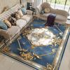 Ковер в европейском стиле синего цвета – Большой нескользящий мягкий ковер для гостиной или спальни – Роскошный домашний декор, напольный коврик
