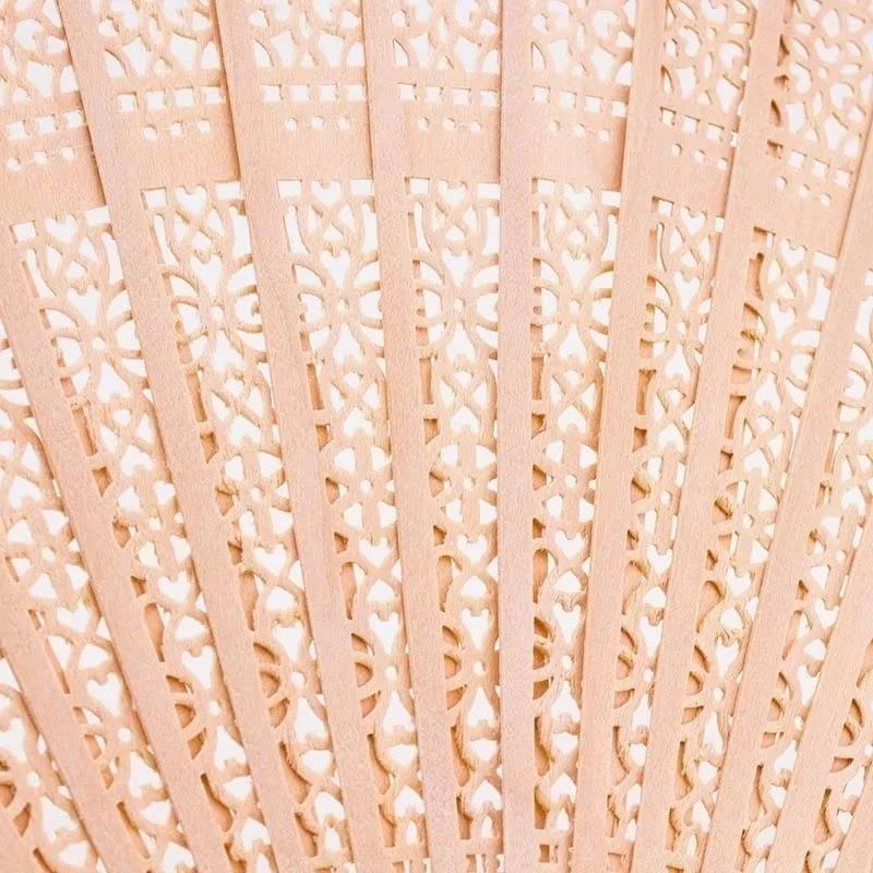 Складные полые деревянные веера с ароматом китайского сандалового дерева, ручные веера