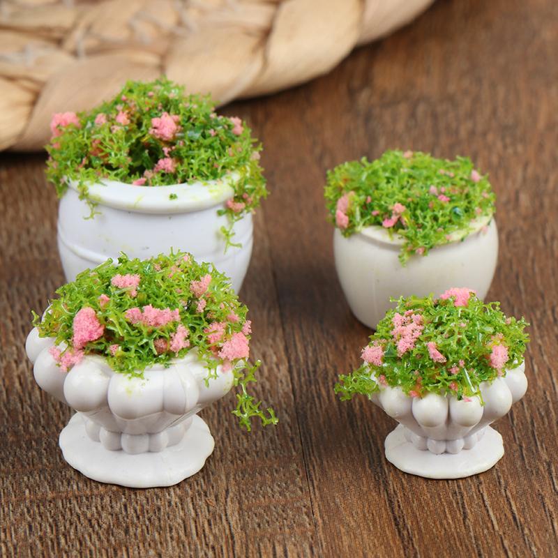 1:12 кукольных мини-мебелей, аксессуаров, мини-зеленых растений, бонсай, цветочных горшков