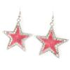 [R3350] - Pink 'Stars' Earrings - 55x37 Mm
