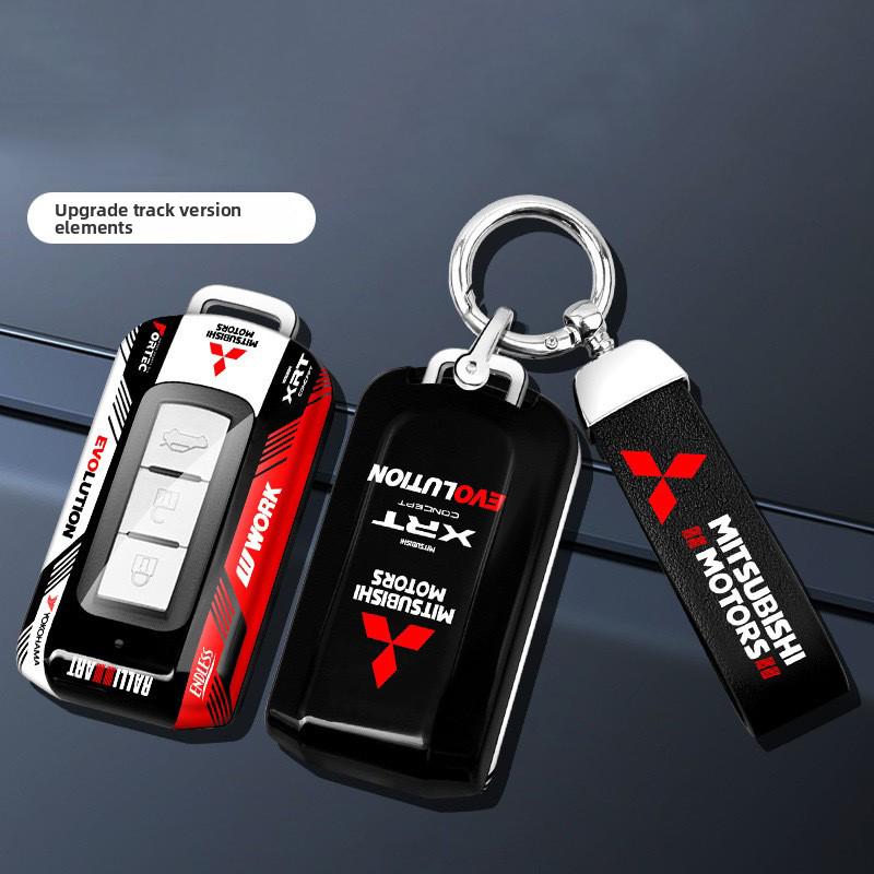 Автомобильный ABS Стиль гонок Чехол для ключа Сумка для ключей Чехол Брелоки Для Mitsubishi Outlander Eclipse Cross Pajero Lancer Evolution RALLIART
