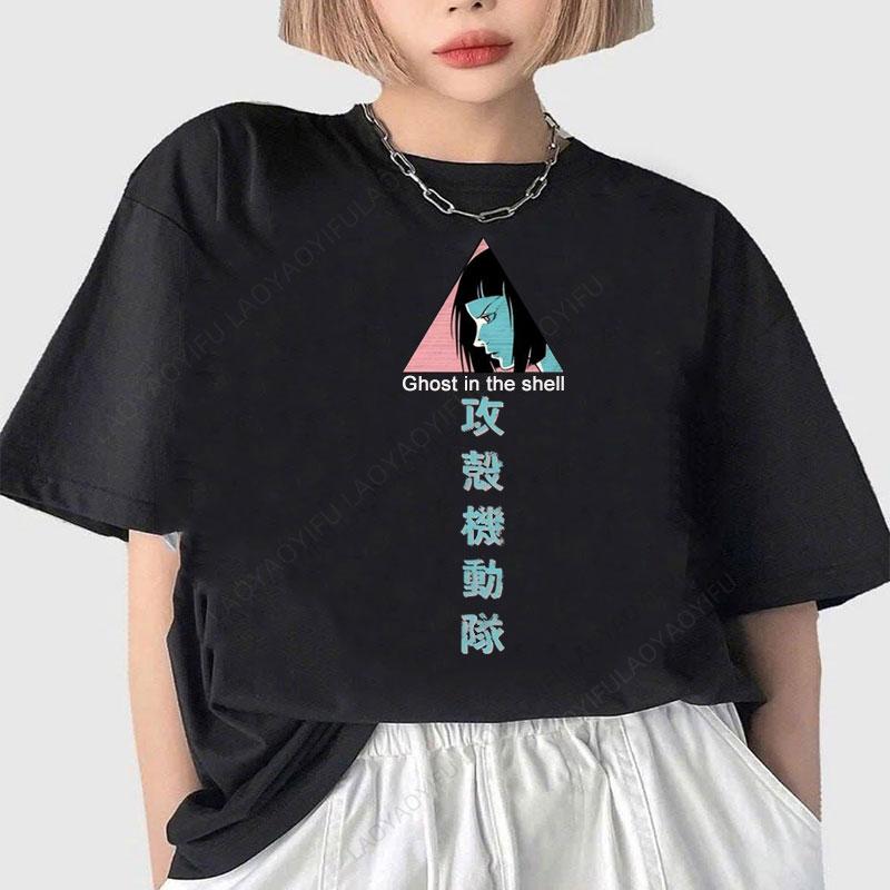 Ghost In The Shell Kusanagi Motoko Anime Graphic Tshirt Unisex Vintage Unisexga Casual Loose Polyester Harajuku Print Unisex Tops