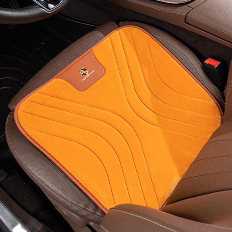 Автомобильная подушка на сиденье Утолщенная Изоляционная Фланелевая Плюшевая Подушка на Сиденье Для Porsche Macan 911 718 Taycan Panamera Cayenne Boxster Cayman