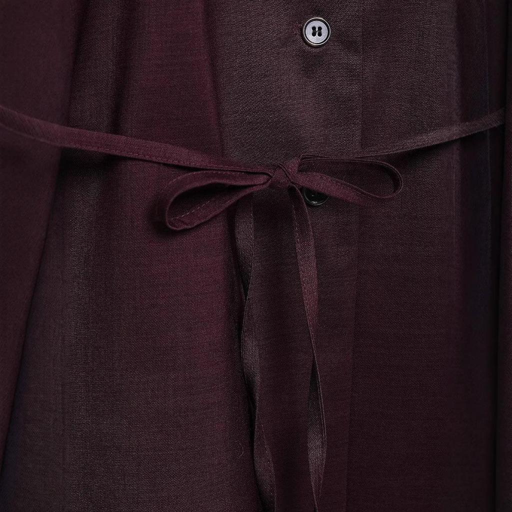 2025 Весенний женский комплект рубашка с длинным рукавом на завязках на талии и плиссированные брюки