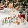 Christmas Nativity 12 Pieces Holy Family Manger Small Nativity Set Christmas Decor for Kids Adults Christian Desk Table Shelf