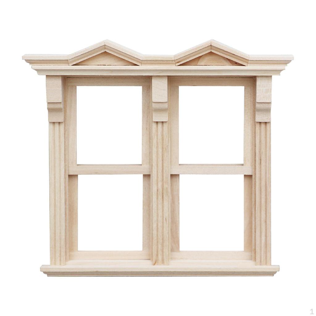 1/12 Dollhouse Miniature DIY Wooden , Furniture Window