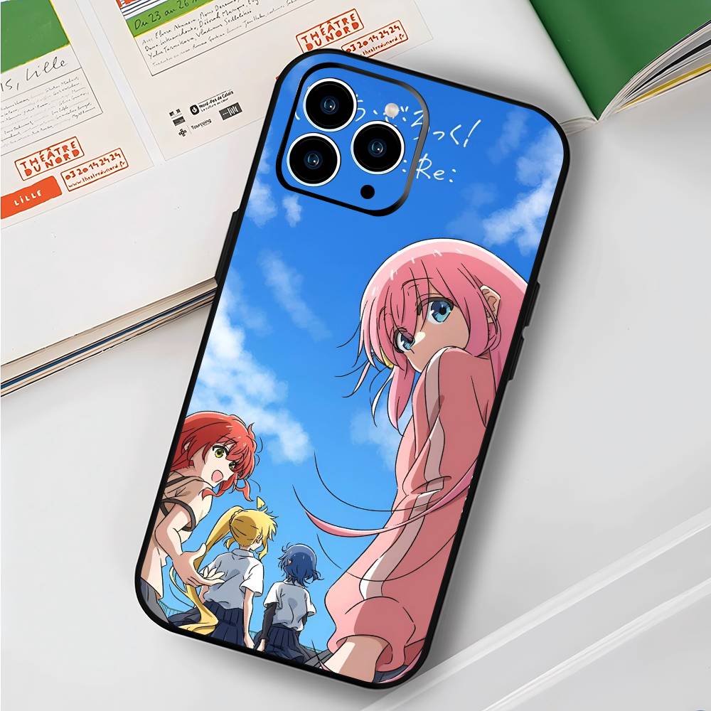 АНIME B-Bocchi The Rock-l Для IPhone 13,17,11,12,16,14,15,Plus,Pro Max Мягкий силиконовый черный чехол для телефона