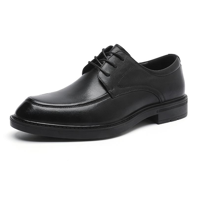Spring Casual Men's Shoes Formal Leather Shoes Men's Leather Breathable Black Handmade Shoes Men's Leather Shoes Work Business Commute