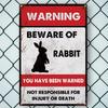 Rabbit Metal Tin Sign Funny Wall Art for Home Bar Coffee Shop Decor Vintage Style Sign Plaque for Office Decoration