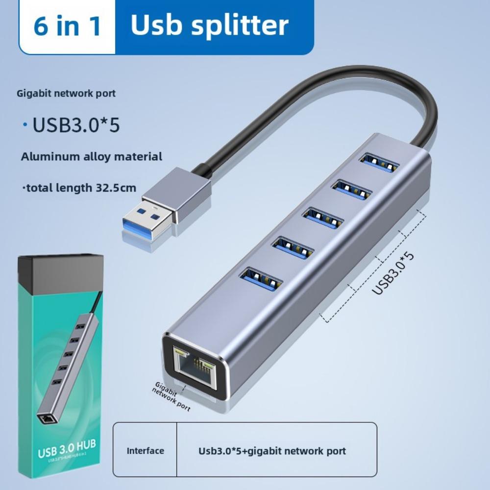 USB 3.0 Gigabit Ethernet Hub 4-портовый разветвитель с адаптером типа C для расширения сети ноутбука