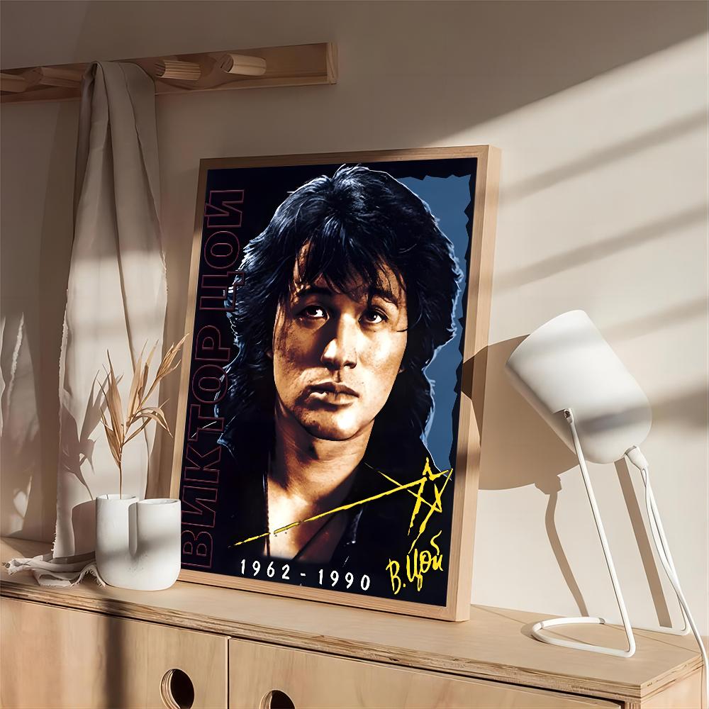 Виктор Цой Ретро Плакат Хорошее Качество Крафт Бумага Печать Винтаж Дом Комната Кафе Бар Искусство Декор Стены Эстетическая Живопись