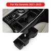Central Control Storage Box for Kia Sorento 2021-2025 Silicone Anti Slip Pad Water Cup Armrest Box Storage Box Car Accessories
