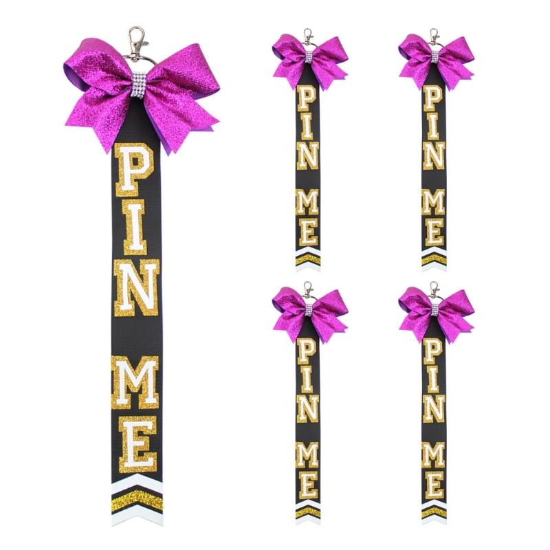Pack of 5 Cheerleader Keychains Backpacks Pendant Team Key Accessories Cheer Team Friendship Keychains Fabric Texture