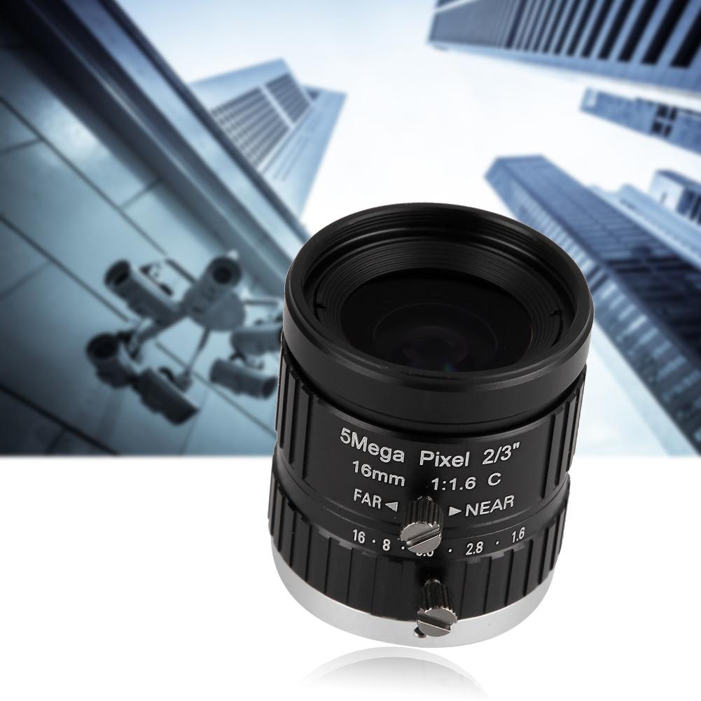 5MP 16mm Focal Length CCTV HD Manual Lens 2/3 C Mount for Surveillance Security Camera