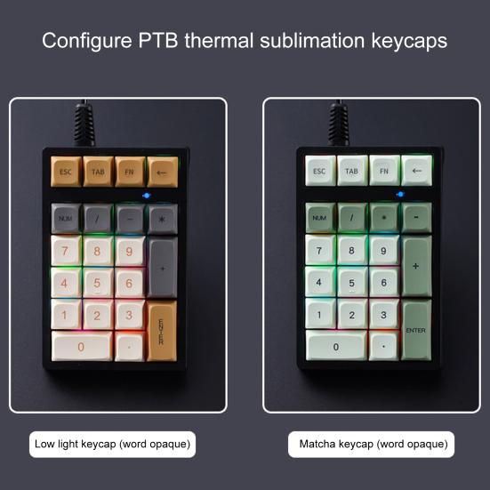 Проводная USB внешняя цифровая клавиатура Механическая клавиатура с 21 клавишей и цветной подсветкой Ноутбук Компьютер Аксессуары для ноутбуков Промышленные Финансовые