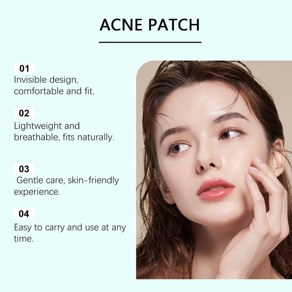 Pimple Patches For Face,Zit Covers,Hydrocolloid Acne Patches Zits Cover Stickers 4 Size With Tea Leaf Oil, Hedyotis Alba Extract