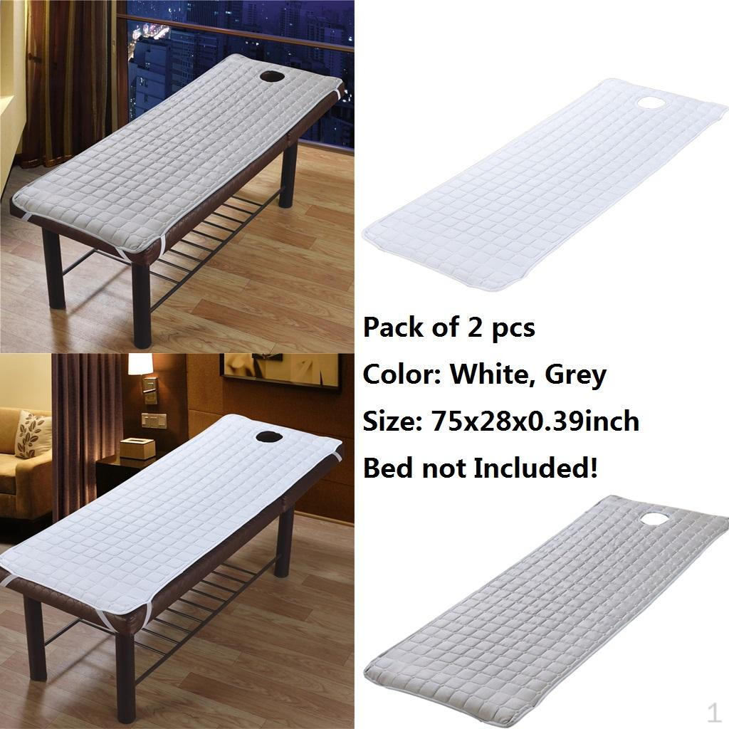 2pc Beauty Salon Massage Bed Mattress with Face Hole Grey+White