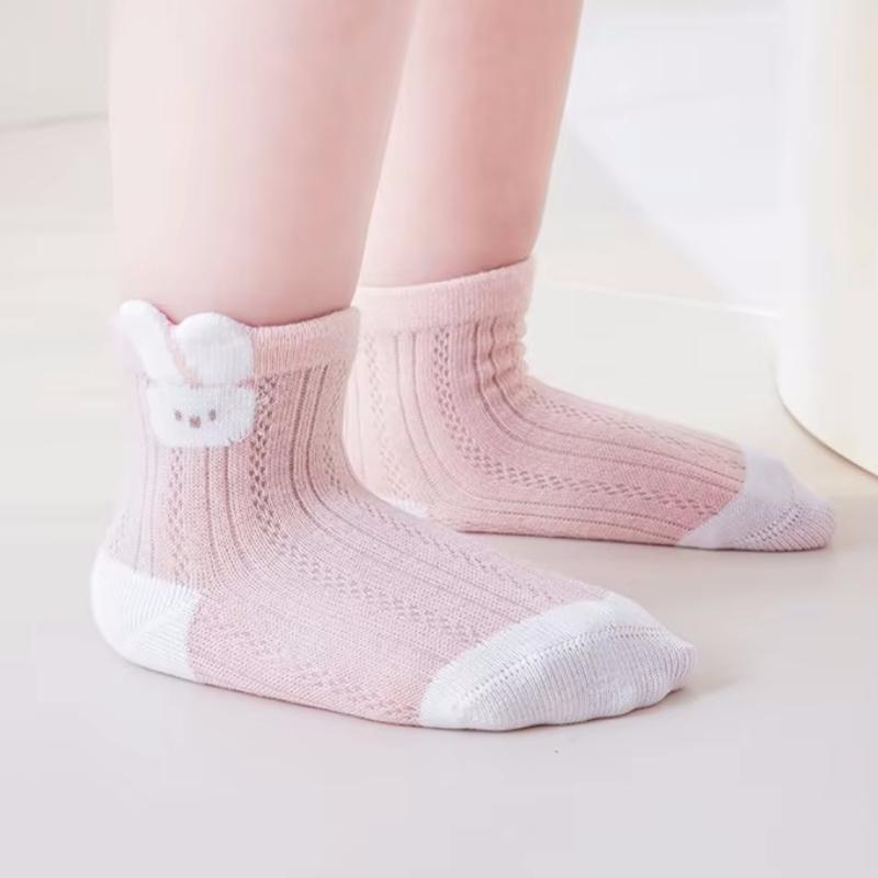 3 пары/комплект летних носков для новорожденных девочек и мальчиков, милые сетчатые тонкие носки с рисунком для младенцев, короткие носки для детей от 0 до 5 лет
