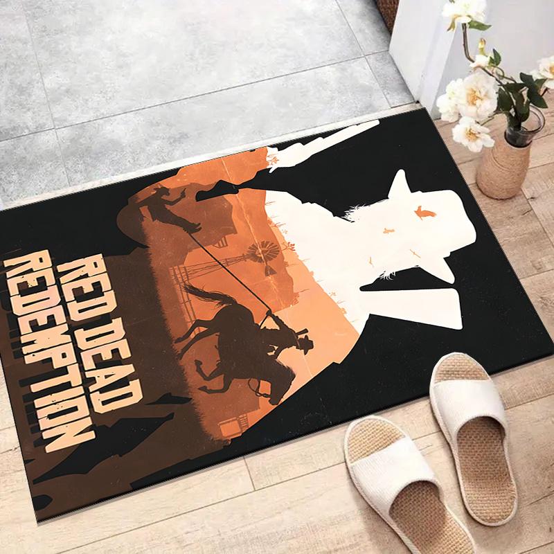 Red Dead Redemption Printed Area Rug Carpet for Bedroom Living Room Home Decor Rugs Mat Non Slip Mat Rug for Bedside