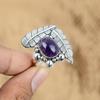 Natural African Amethyst Gemstone Promise Adjustable Ring 925 Silver For Girls